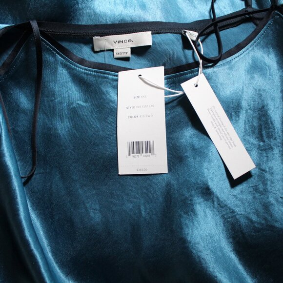 NWT Vince Spaghetti Strap Emerald Green Slip Dress Midi XXS $365 - Picture 3 of 7